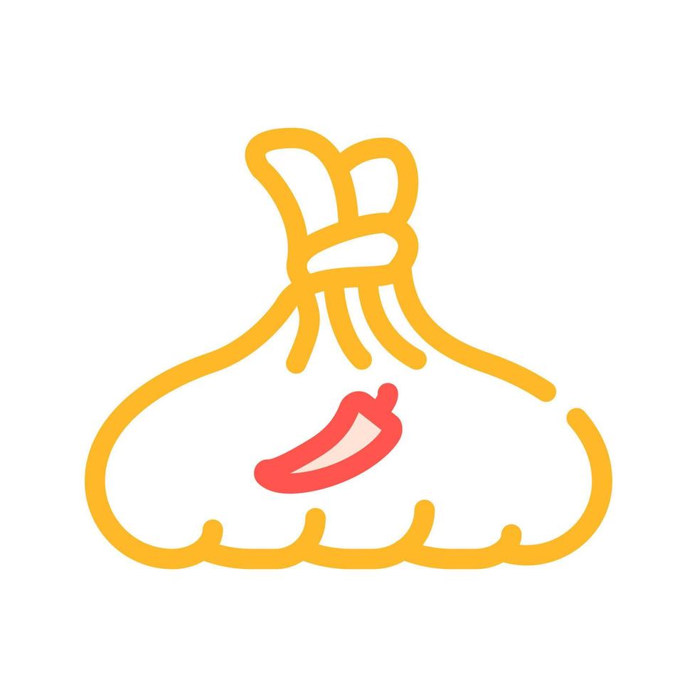 würzige Khinkal-Mahlzeit Farbe Symbol Vektor Illustration