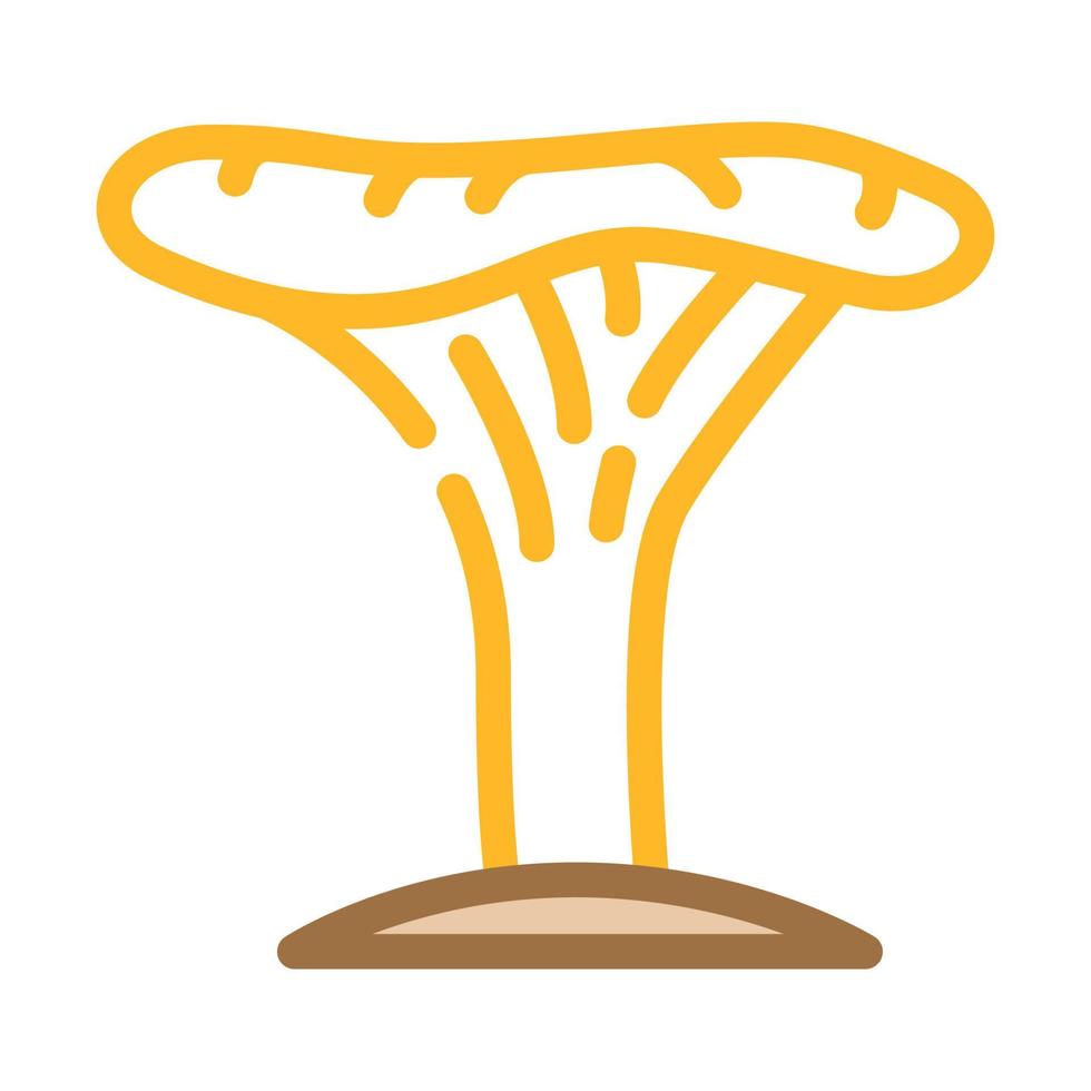 kantarell svamp färg ikon vektor illustration