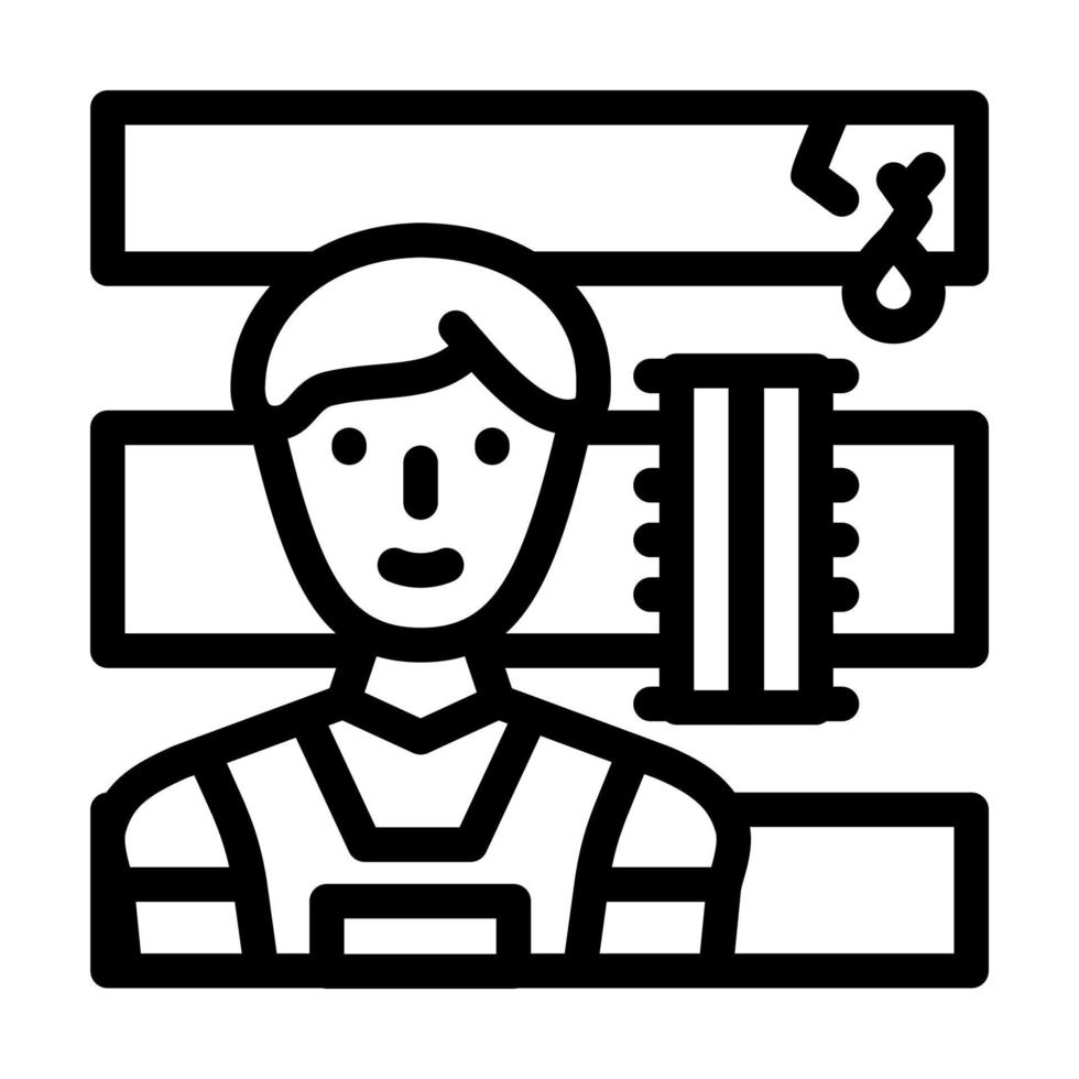 Klempner Handwerker Symbol Leitung Vektor Illustration