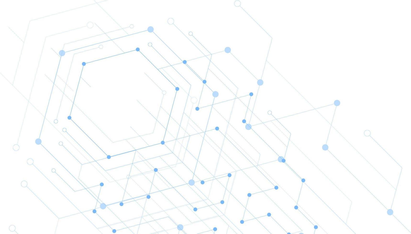 abstrakte blaue Linien und Punkte verbinden Hintergrund. technologieverbindung digitale daten und großes datenkonzept. vektor