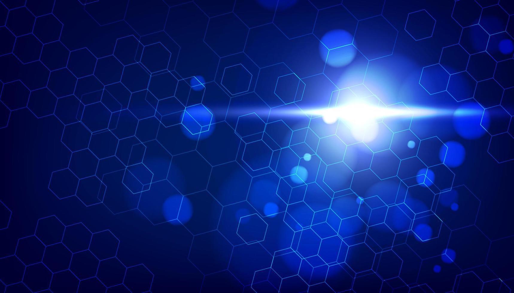abstrakt blå hexagon mönster bakgrund för ett högteknologiskt kommunikationskoncept. vektor illustration