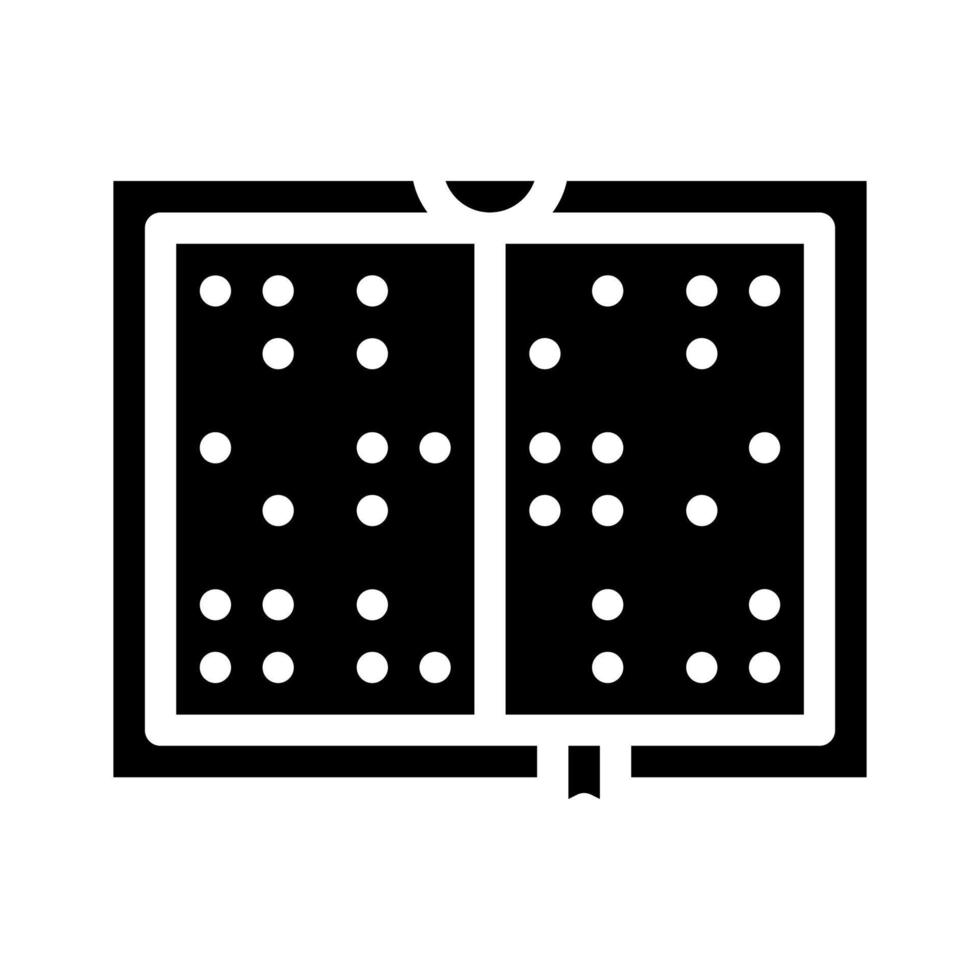 Braille-Buch Glyphe Symbol Vektor Illustration schwarz