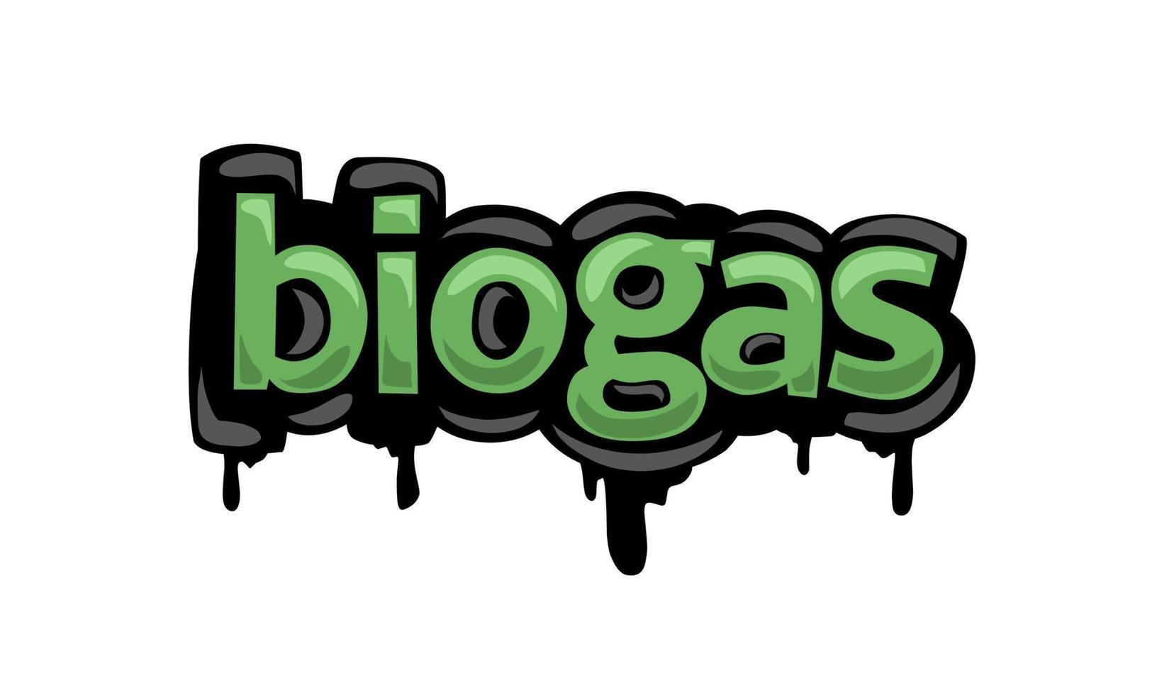 Biogas schreiben Vektordesign auf weißem Hintergrund vektor