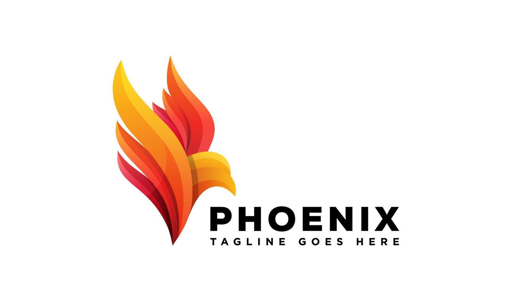 phoenix flygande gradient logotypdesign vektor