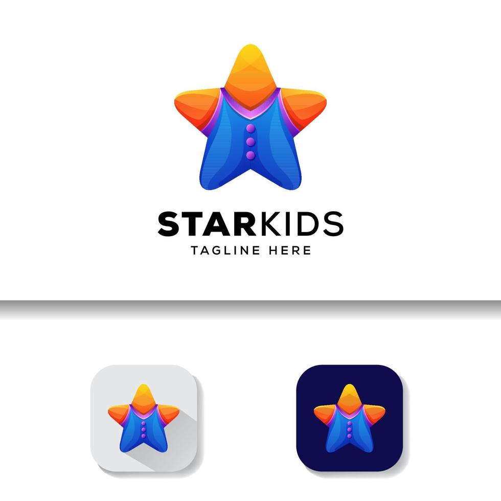 Star-Kinder-Logo-Vorlage vektor