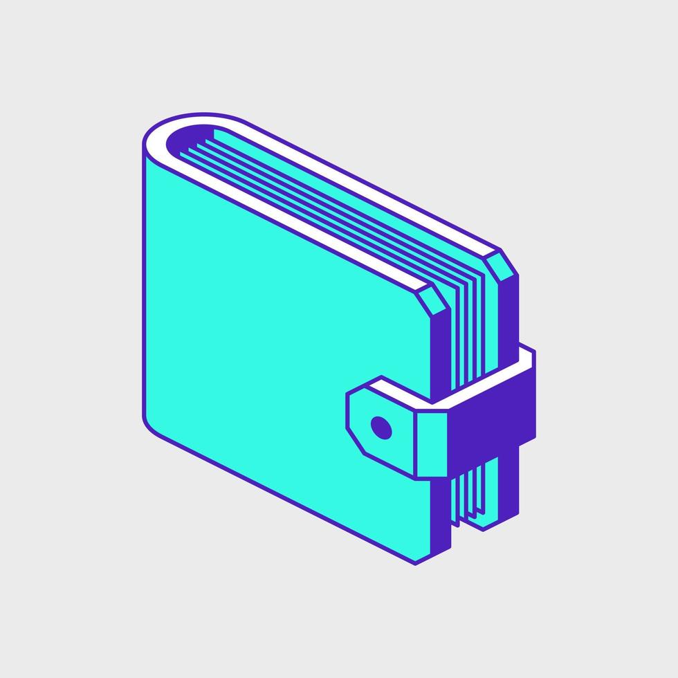 plånbok isometrisk vektor ikon illustration