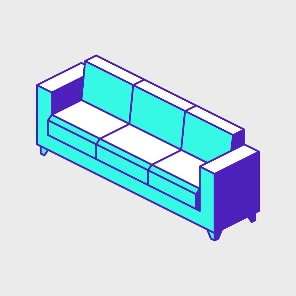 couch sofa isometrische vektorsymbolillustration vektor