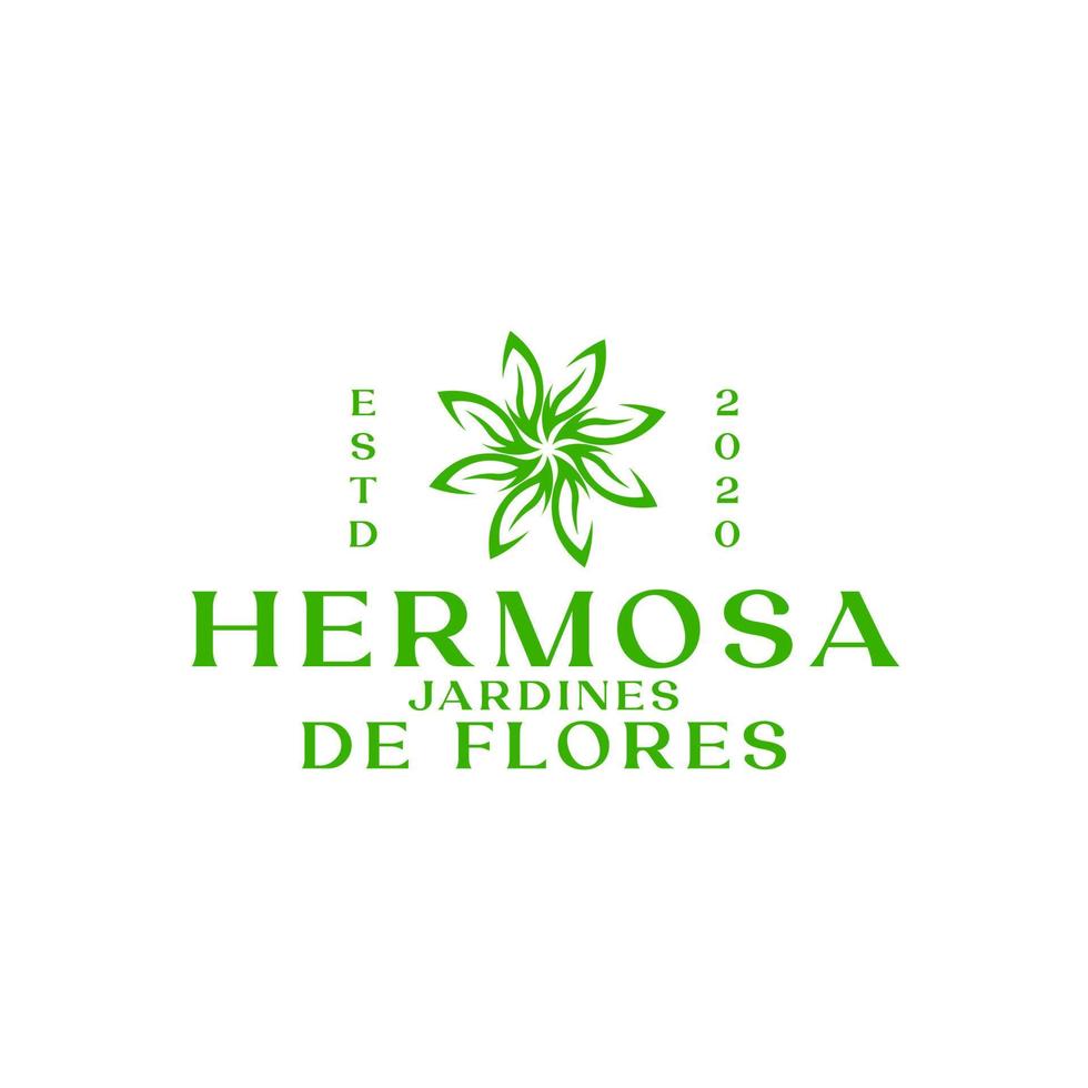 gröna blad blomma logotyp för mode och skönhet företag vektor