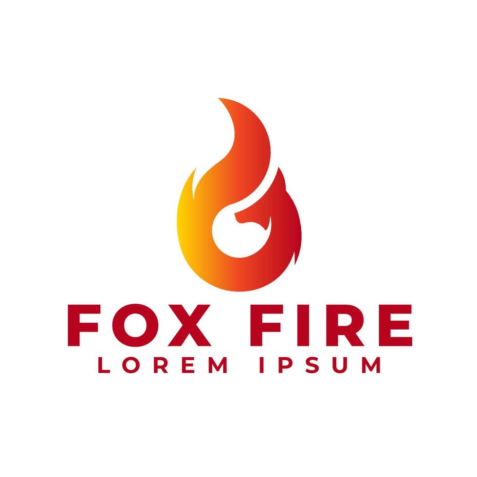 Anfangsbuchstabe g Fire Fox-Logo. Flammenwolf-Logo. vektor