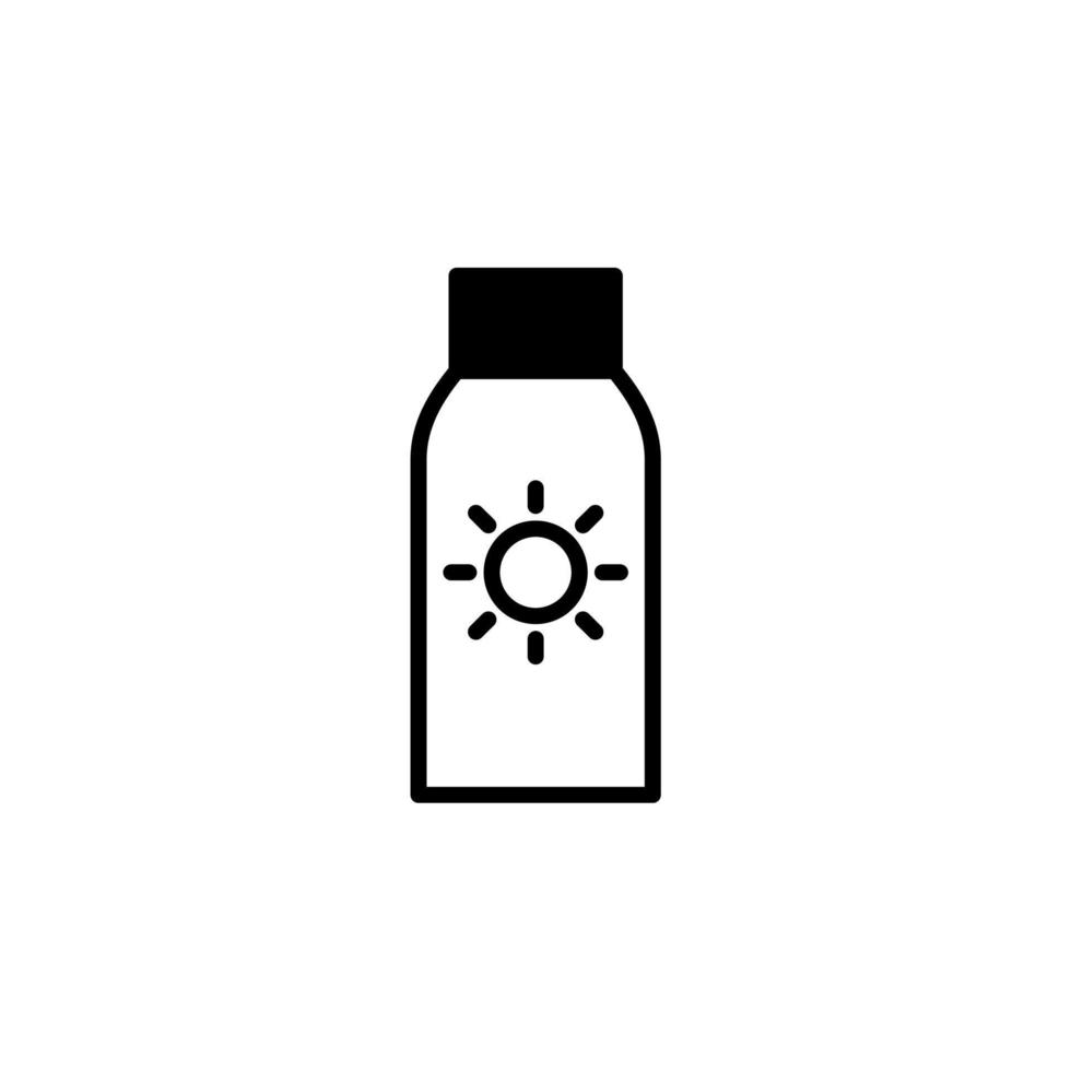 solkräm, solkräm, lotion, designkoncept för sommarsolid linjeikon för webb och ui, enkel ikon som passar för alla ändamål. vektor