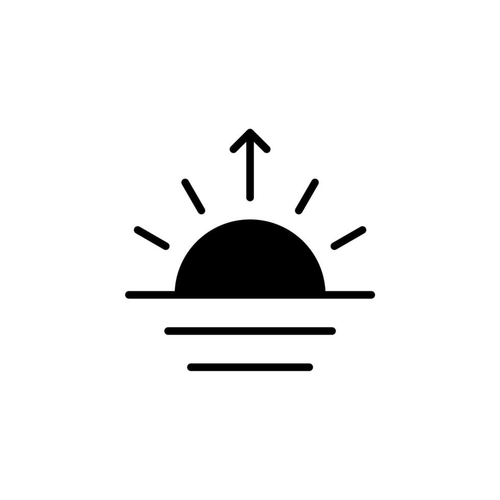 soluppgång, solnedgång, sol solid linje ikon designkoncept för webb och ui, enkel ikon lämplig för alla ändamål. vektor