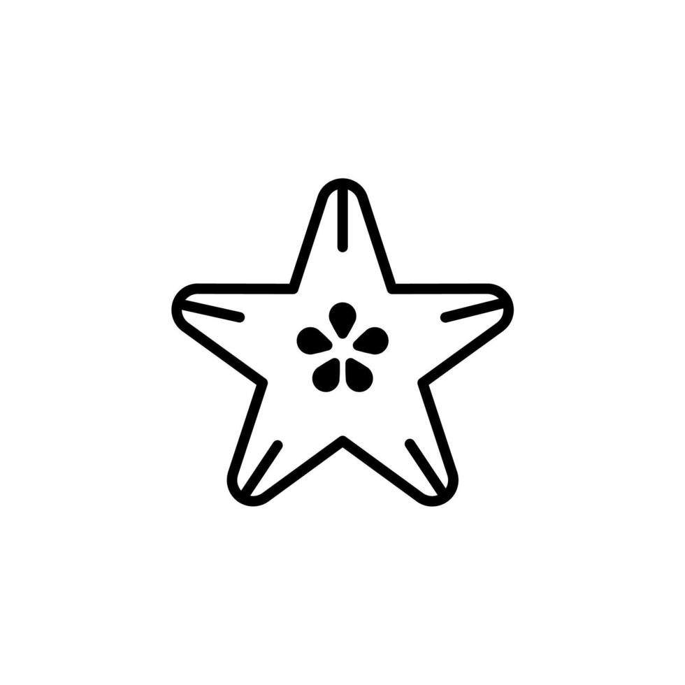 Sternfrucht durchgezogene Linie Symbol Vektor Illustration Logo Vorlage. für viele Zwecke geeignet.