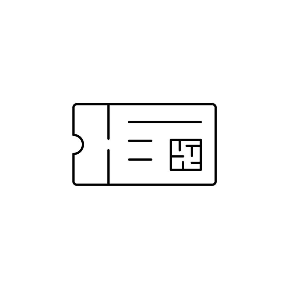 Ticket, Pass, Event, Gutschein dünne Linie Symbol Vektor Illustration Logo Vorlage. für viele Zwecke geeignet.