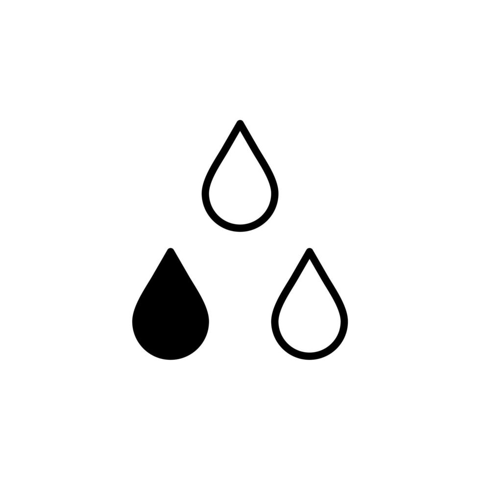 Wassertropfen, Wasser, Tröpfchen, durchgezogene Linie Symbol Vektor Illustration Logo Vorlage. für viele Zwecke geeignet.