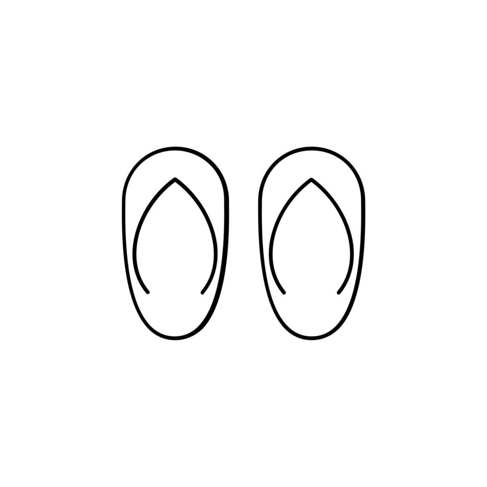 Sandale, Schuhe, Pantoffel, Flip-Flop dünne Linie Symbol Vektor Illustration Logo Vorlage. für viele Zwecke geeignet.