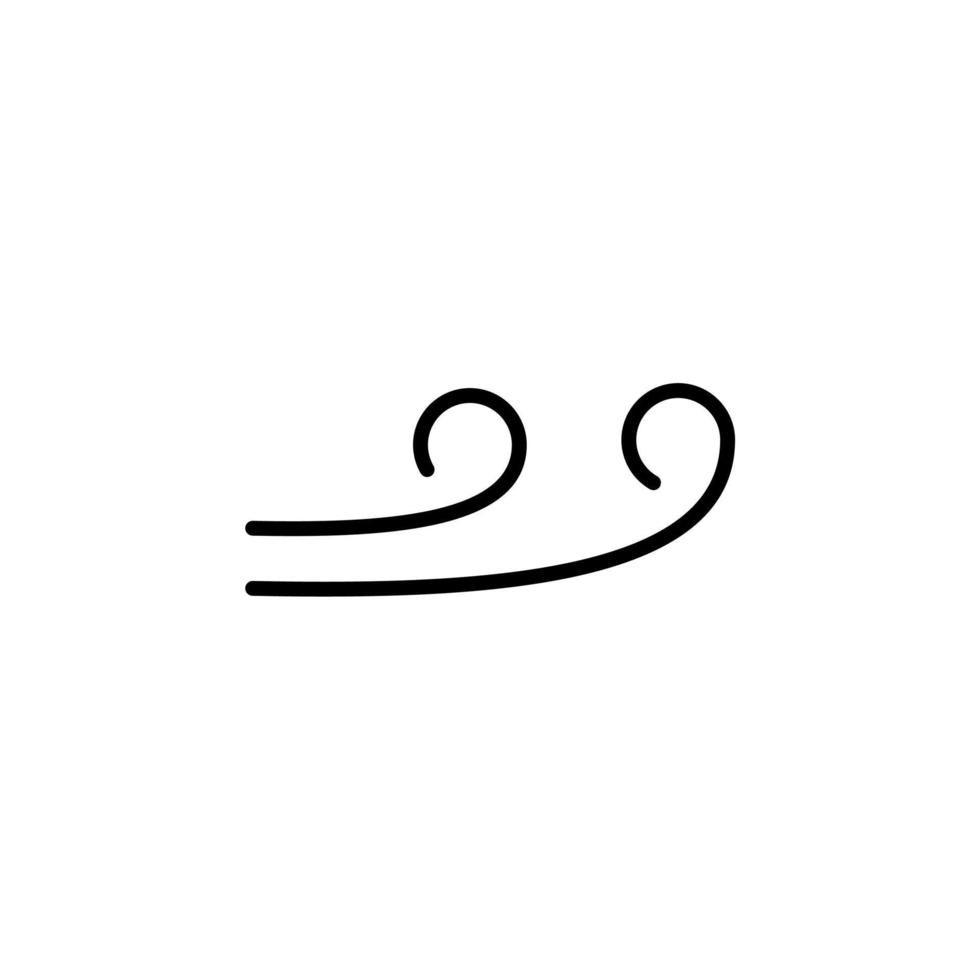 wind, luft durchgezogene linie symbol designkonzept für web und ui, einfaches symbol geeignet für alle zwecke. vektor