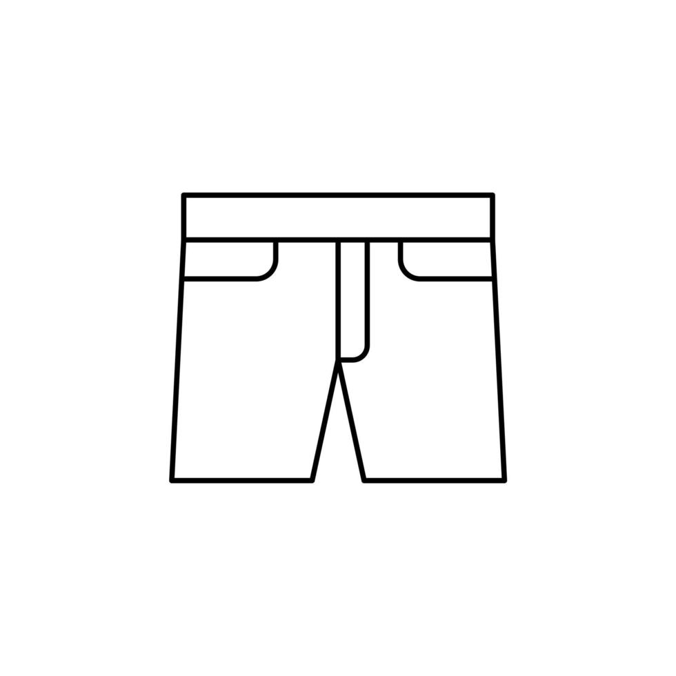 Shorts, lässig, Hose dünne Linie Symbol Vektor Illustration Logo Vorlage. für viele Zwecke geeignet.