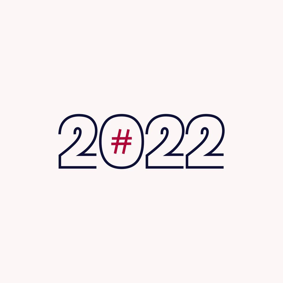 2022 modern logotyp. 2022 hashtaglogotyp. vektor