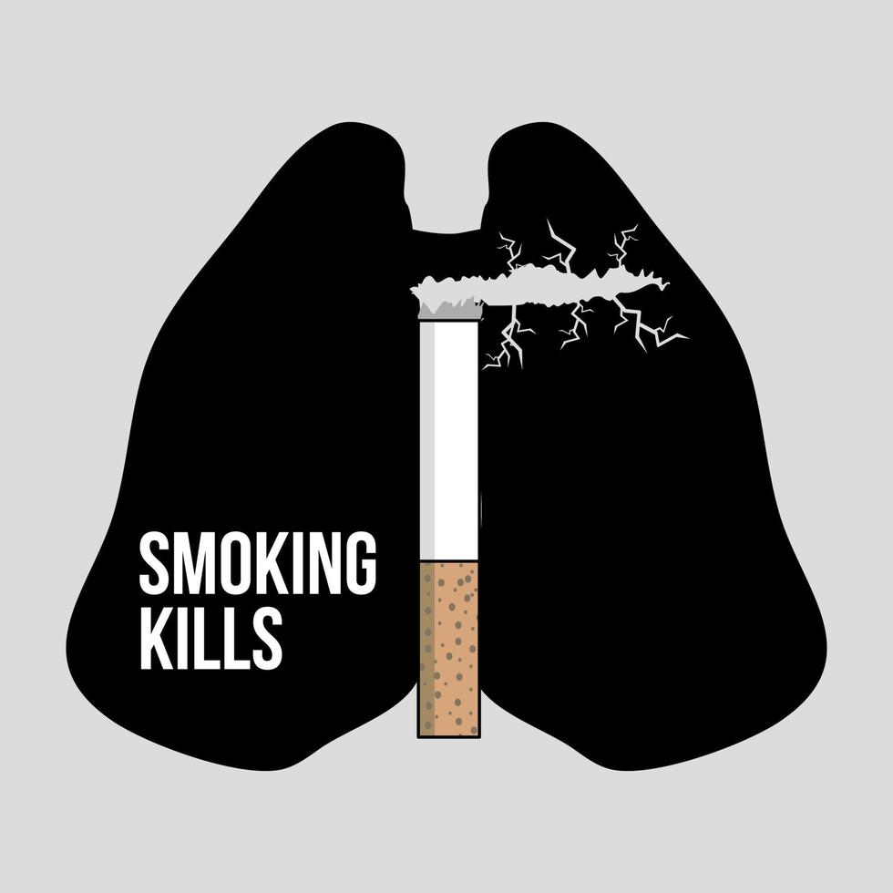 rauchen tötet die lungenillustration vektor