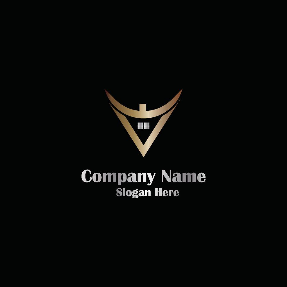 identität korporatives ve brief immobilien logo design vektor