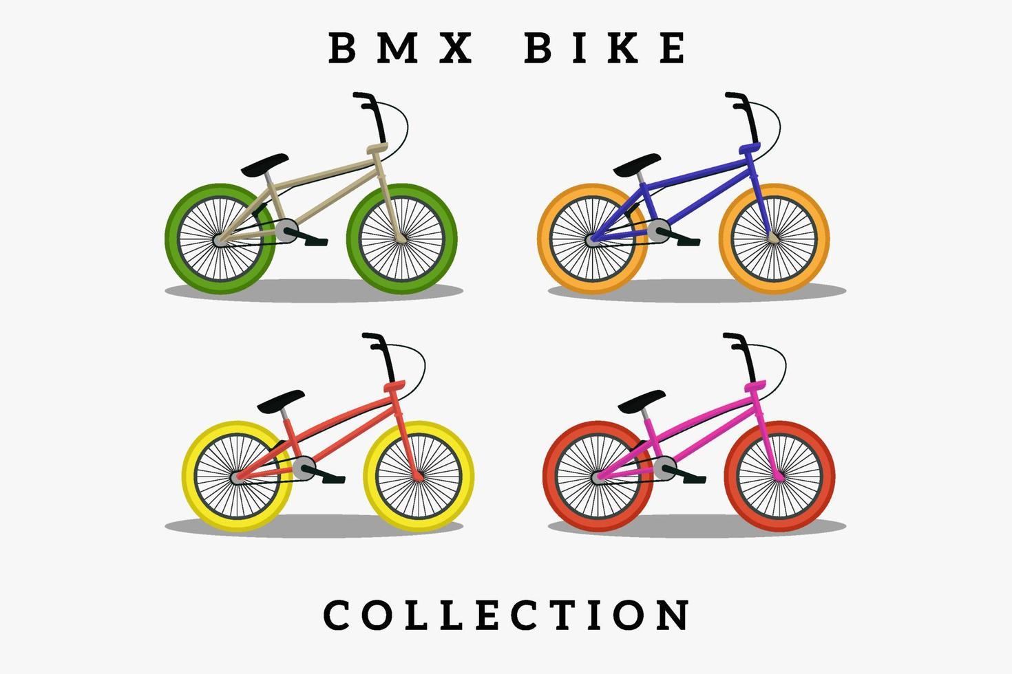 flache illustrationssammlung des bmx-fahrrads vektor