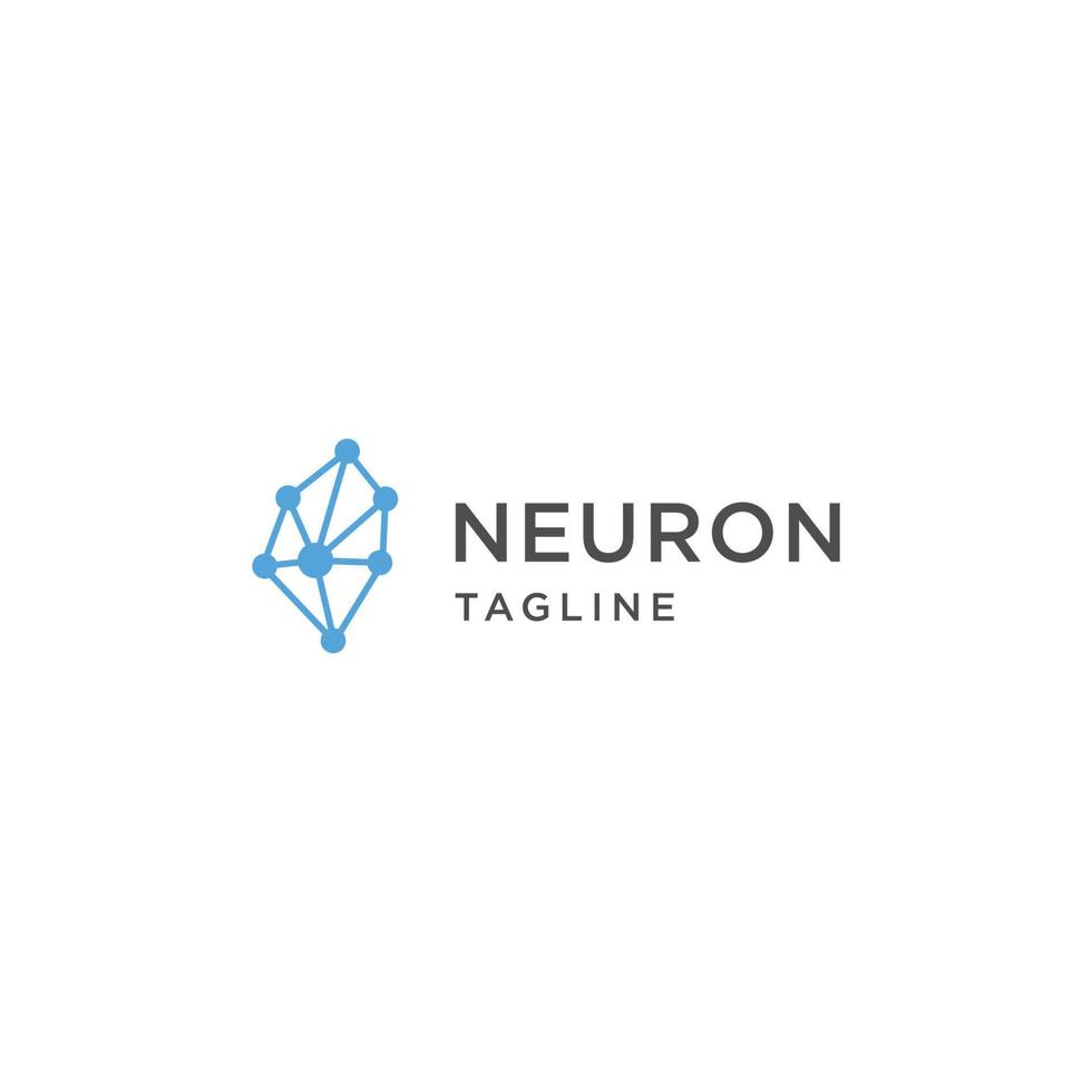 Neuron-Logo-Icon-Design-Vorlage flacher Vektor