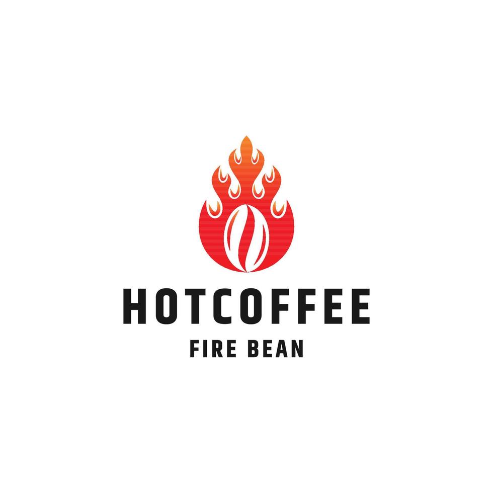 Heißes Feuer Kaffeebohnen Logo Icon Design Vorlage flacher Vektor