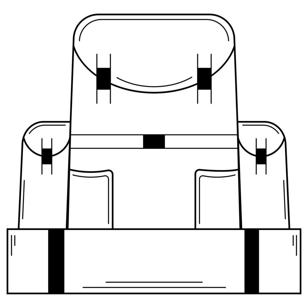 handgezeichneter rucksack zum wandern. Reiseausrüstung. Doodle-Stil. Vektor-Illustration vektor