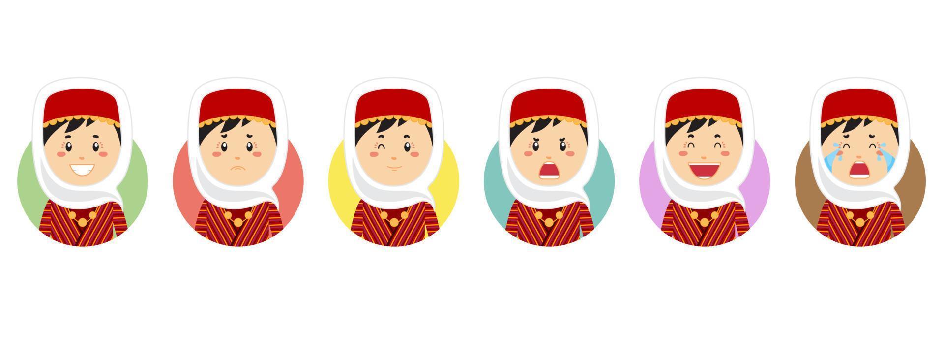 armenisk avatar med olika uttryck vektor