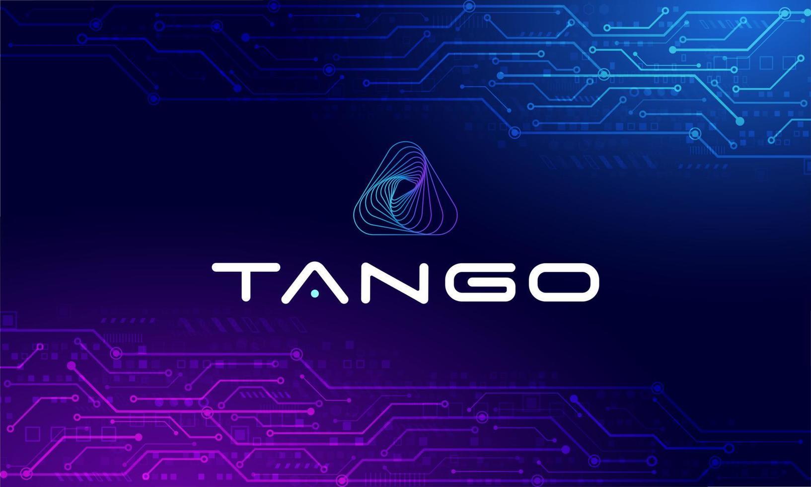 tango kedja logotyp symbol.nft spel platform. hologram background.world kryptovaluta. vektor