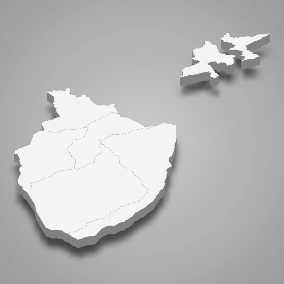 3D isometrisk karta över appenzell innerrhoden är en kanton i Schweiz vektor