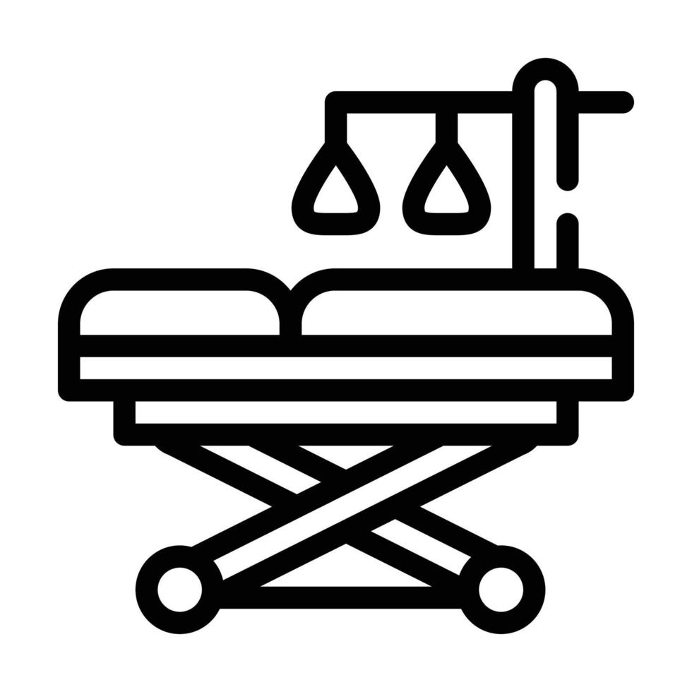 medizinisches werkzeug der trage für die symbolvektorillustration des patiententransports vektor