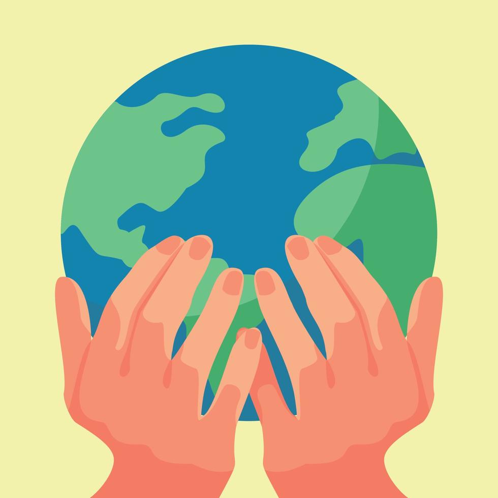 Mutter Erde Globus Tag Weltumwelttag Vektor Illustrarton