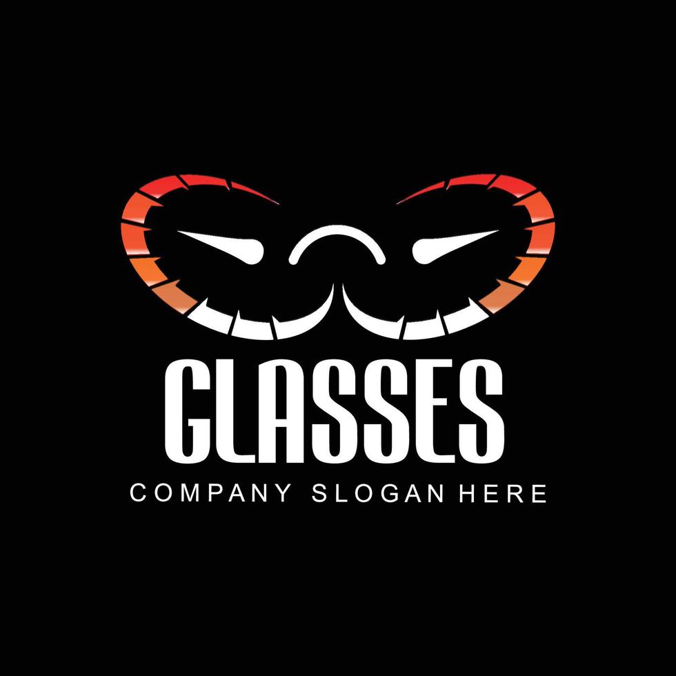 glasögonlogodesign, vektorillustration av optiska verktyg för att styla och bibehålla ögonhälsa vektor