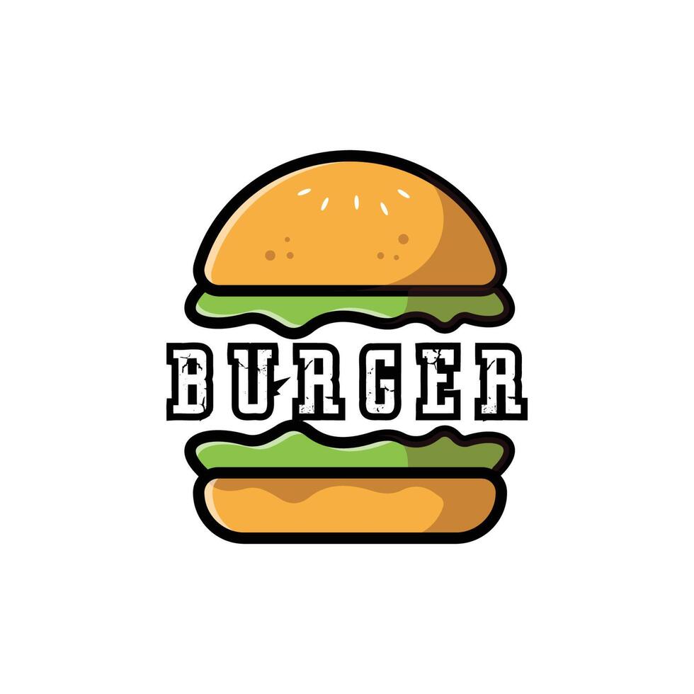 hamburgare mat logotyp vektor bakgrundsdesign, gjord av bröd, grönsaker och kött. lämpar sig för företag, screentryck, klistermärken, banderoller, omslag