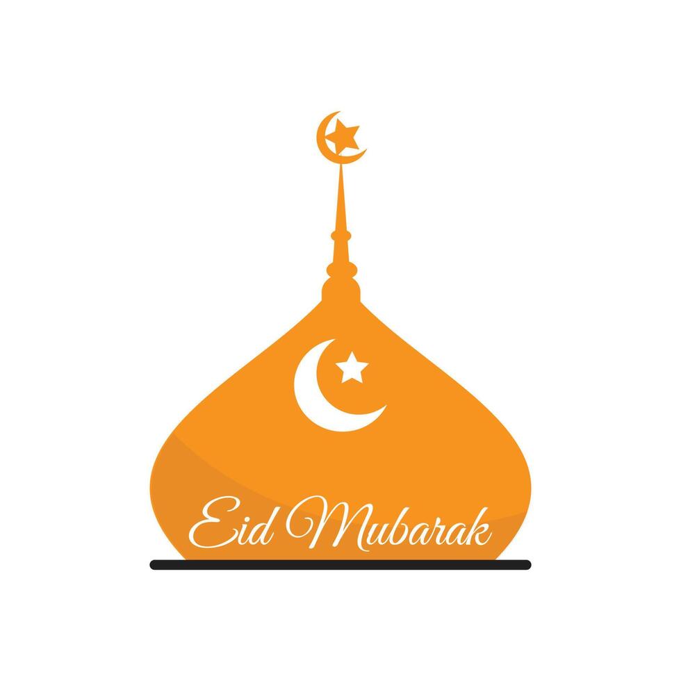 vektorlogotyp eid al adha, islamskt firande dagen efter ramadan, arabisk kalligrafi moskédesign, för gratulationskort klistermärken vektor