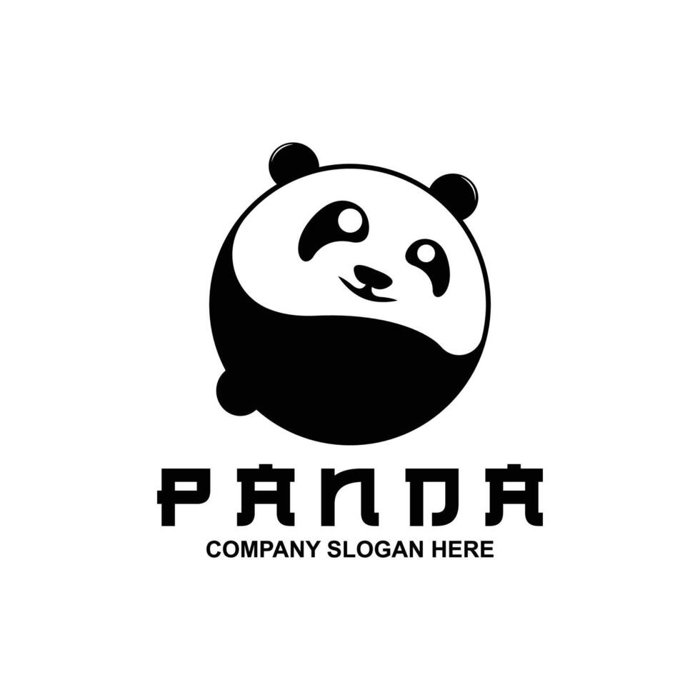 niedliches panda-logo-vektordesign, tierhintergrundillustration vektor