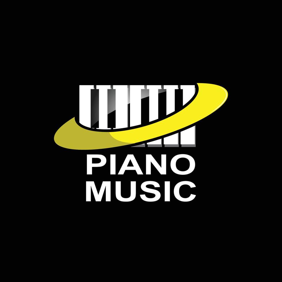 Piano-Musikinstrument-Logo-Vektor, Hintergrunddesign, Siebdruck, Aufkleber und Unternehmen vektor
