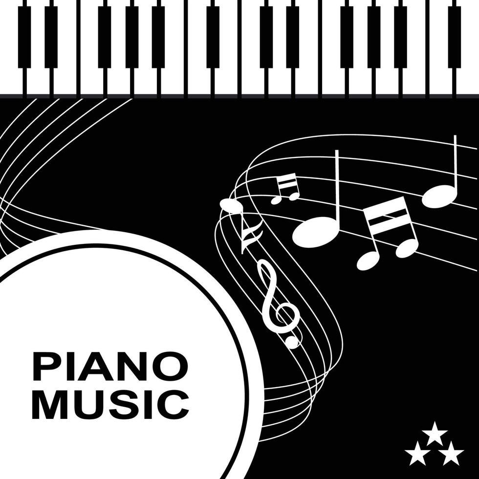 Piano-Musikinstrument-Logo-Vektor, Hintergrunddesign, Siebdruck, Aufkleber und Unternehmen vektor