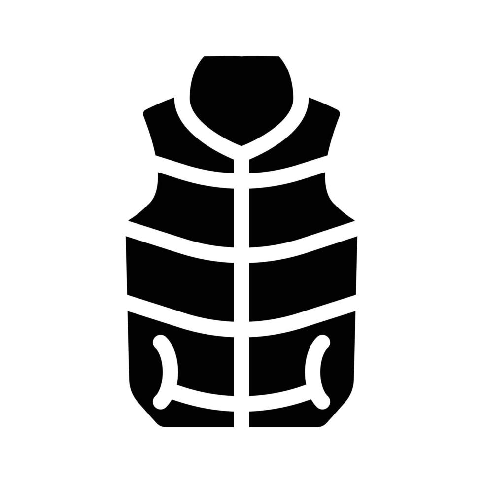 Weste Kleidung Glyphe Symbol Vektor schwarze Illustration