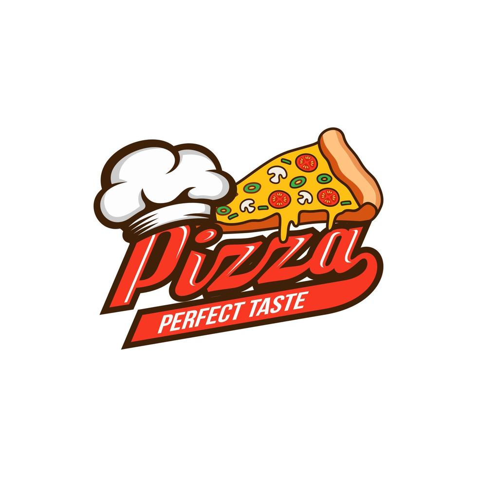 Pizza-Logo-Design-Vorlage-Vektor-Illustration vektor