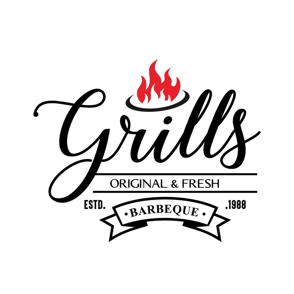 varm grill logotyp mall vektorillustration vektor