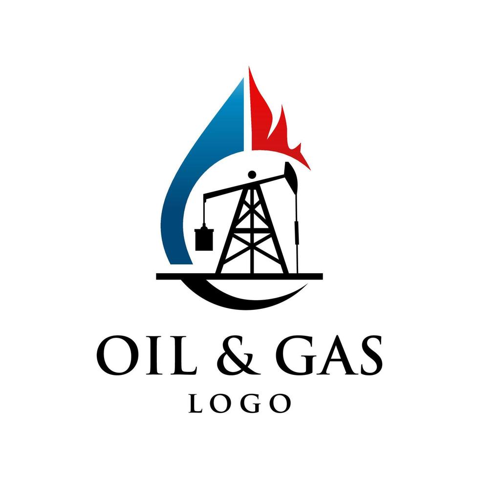 olje- och gasindustrin logotyp mall vektor