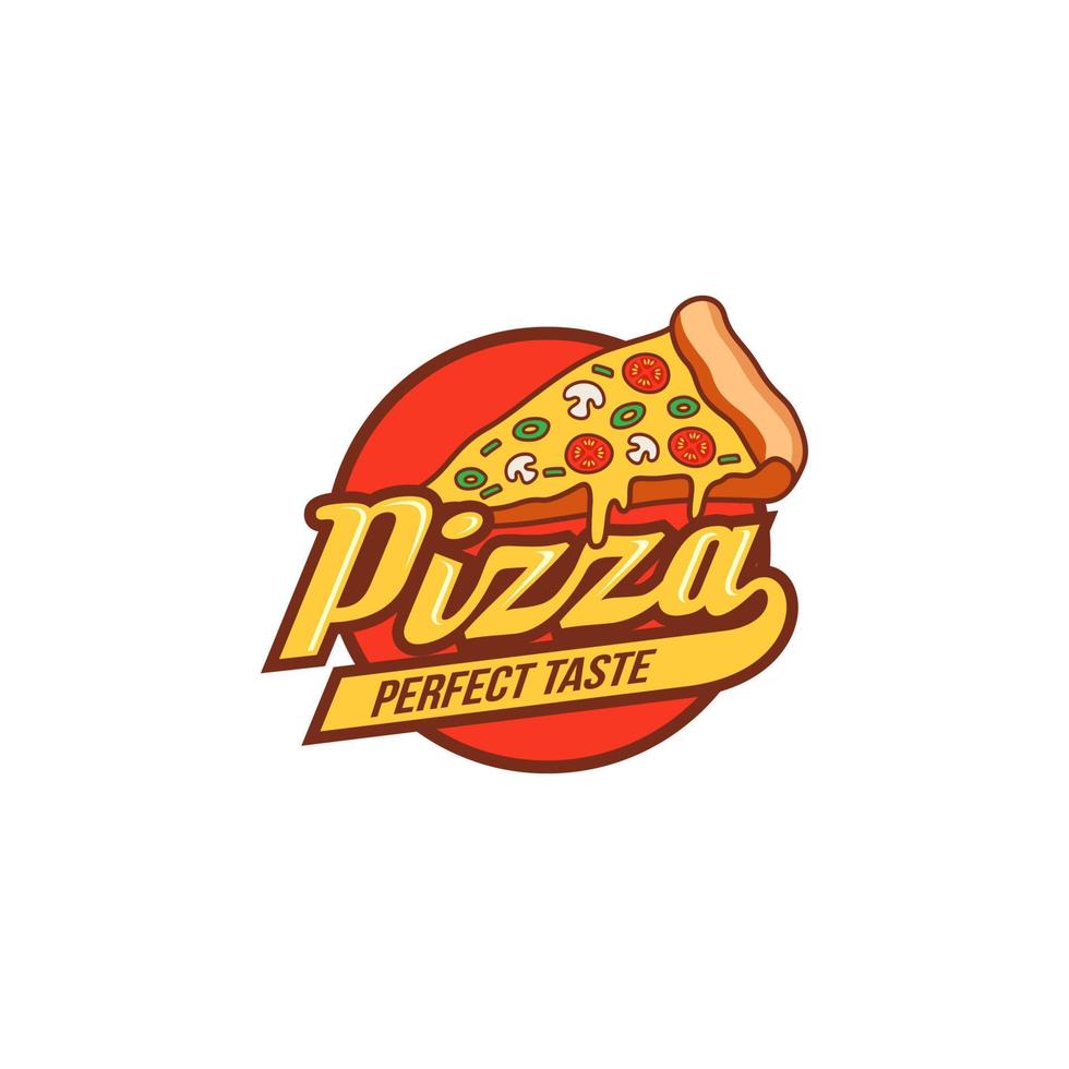 Pizza-Logo-Design-Vorlage-Vektor-Illustration vektor