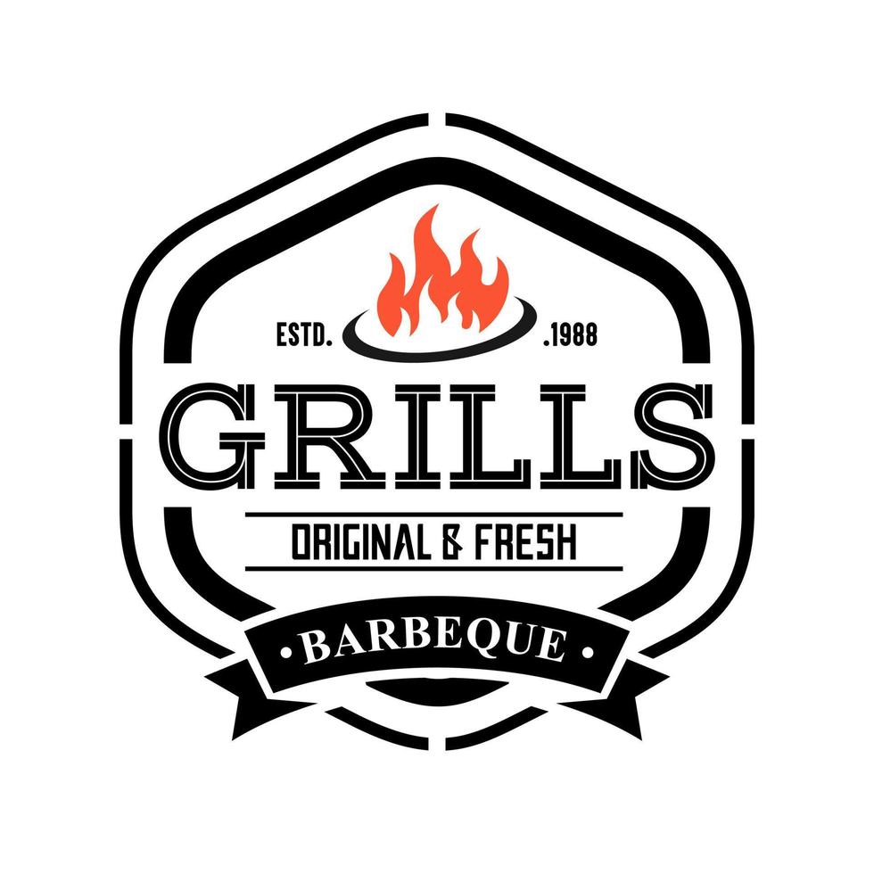 heiße Grill-Logo-Vorlage Vektor-Illustration vektor