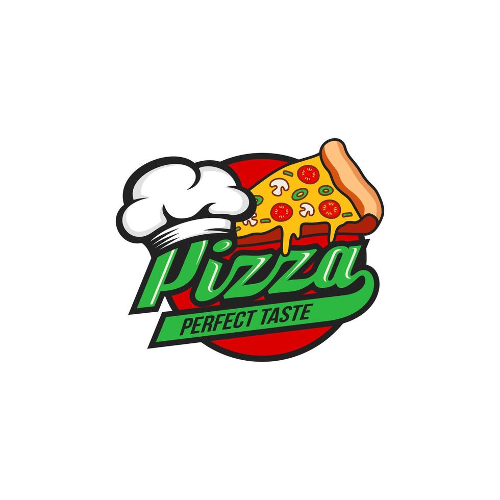 Pizza-Logo-Design-Vorlage-Vektor-Illustration vektor