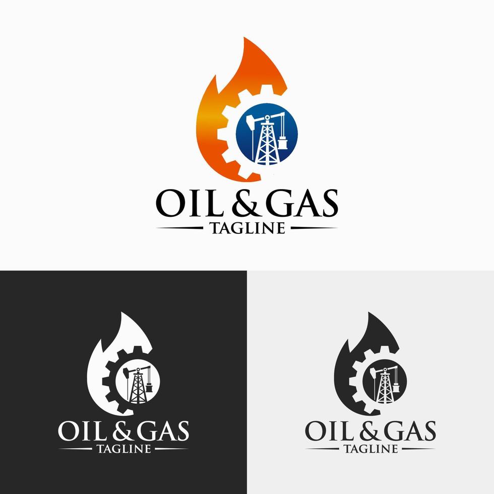 olje- och gasindustrin logotyp mall vektor