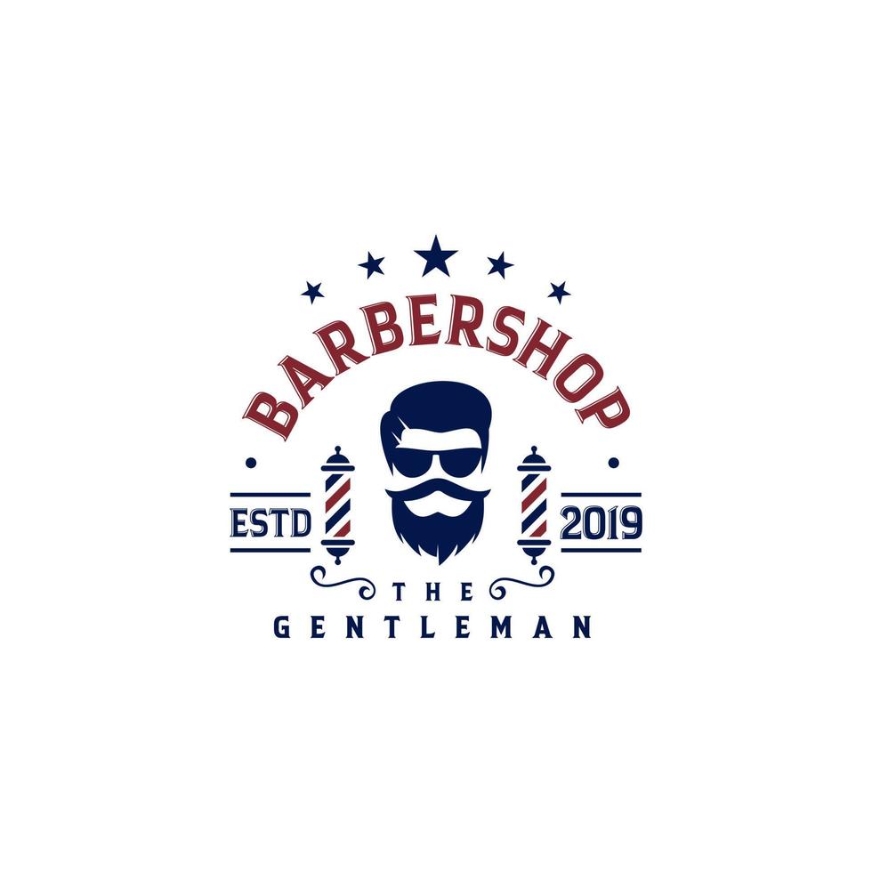 Vintage Barbershop-Logo-Vektorvorlage vektor