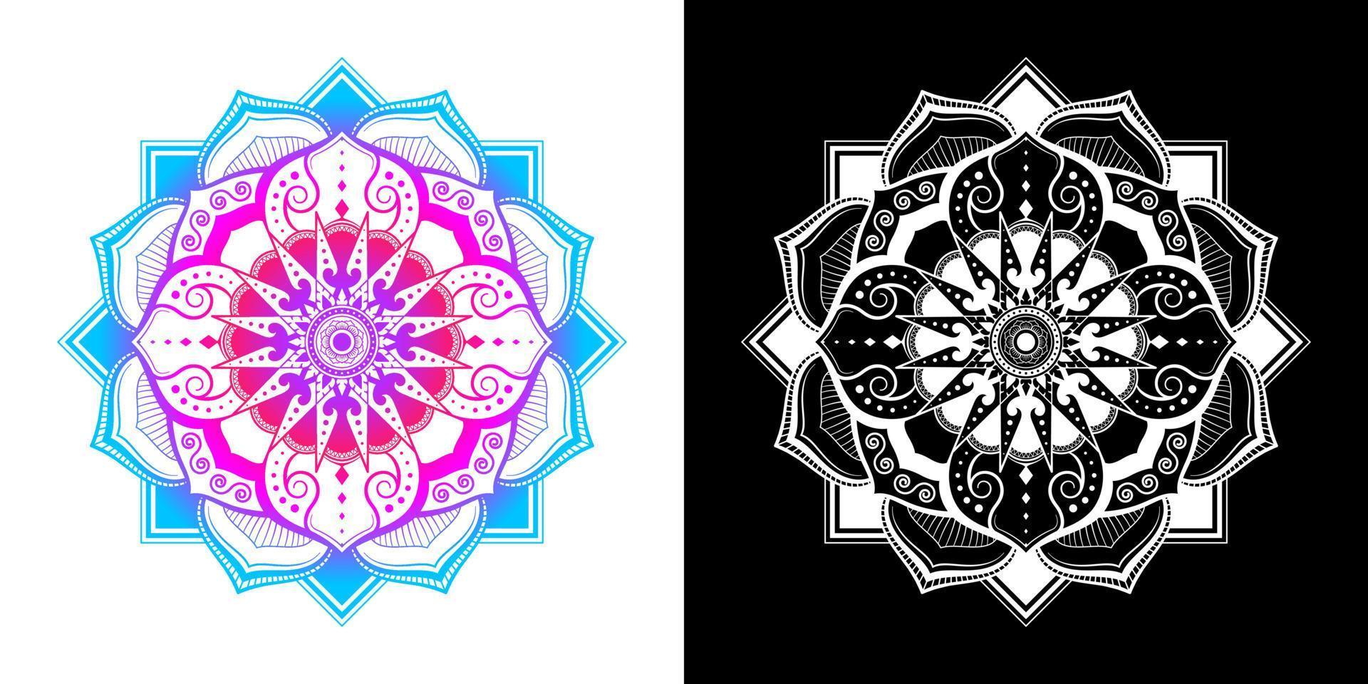 Mandala-Stil angewandte thailändische Kunst Blumenblätter vektor