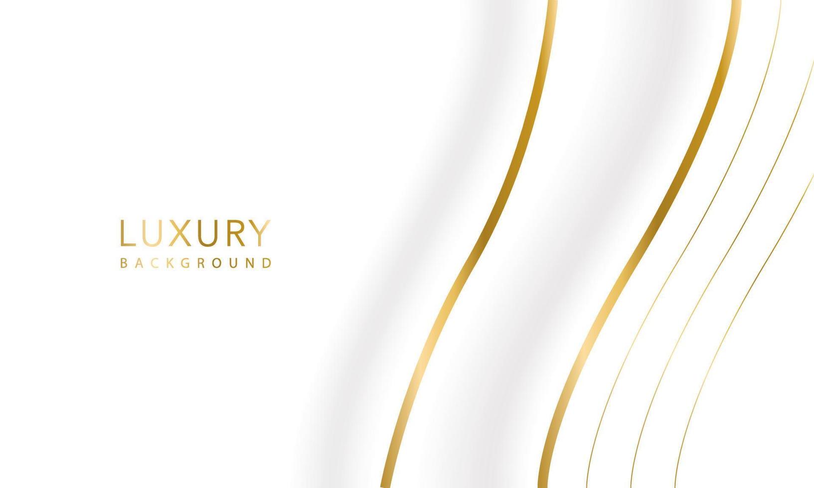 Luxus-Hintergrund-Gold. abstrakte goldene Kurve mit Schatten isoliert auf weißem Hintergrund. Goldlichtfäden Hintergrund. vektor